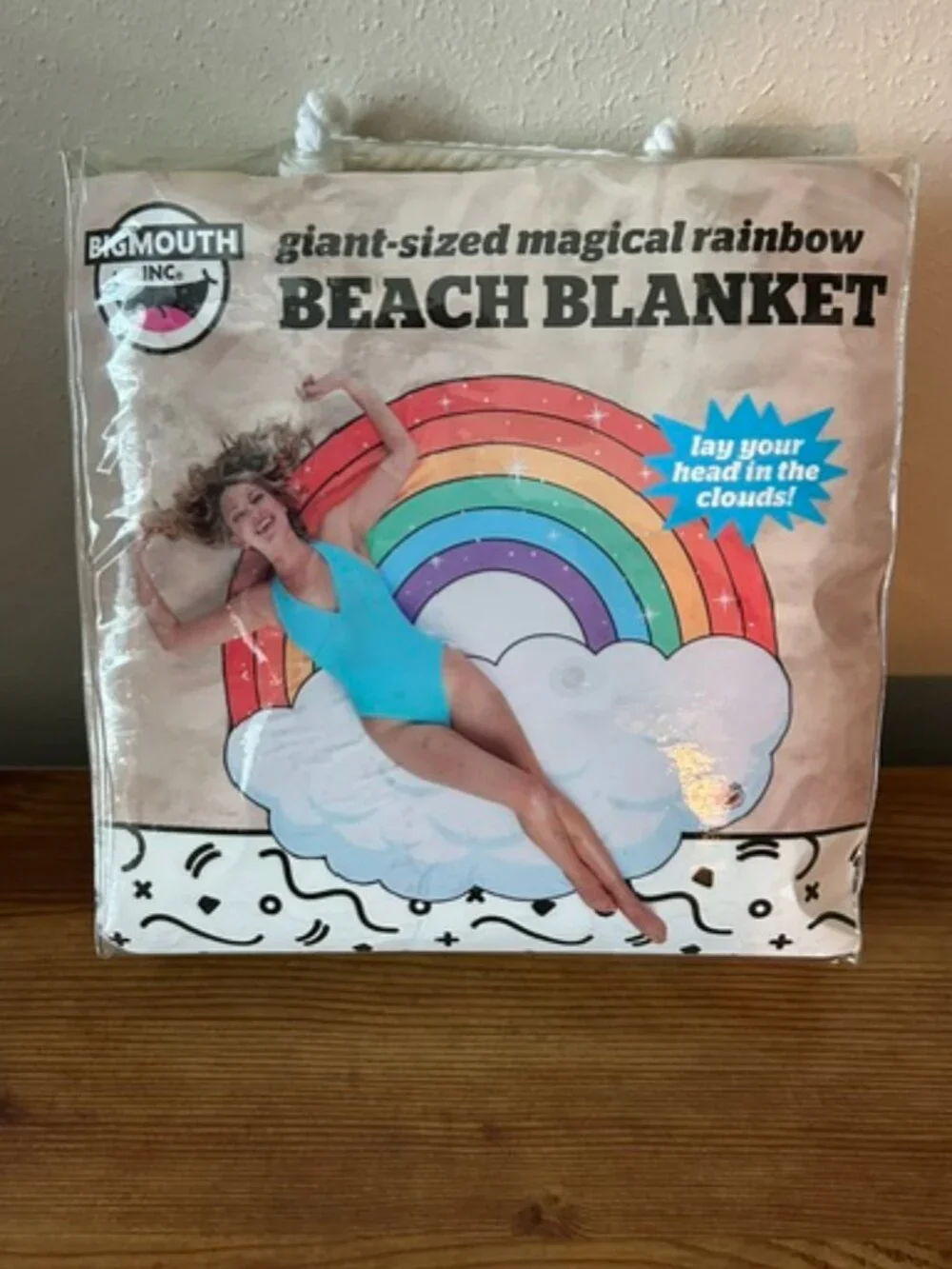Giant Rainbow Beach Towel, 5 Feet Wide by BigMouth Inc.-NWT